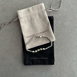 David Yurman Faceted Bracelet in Sterling Silver and 18k Yellow Gold